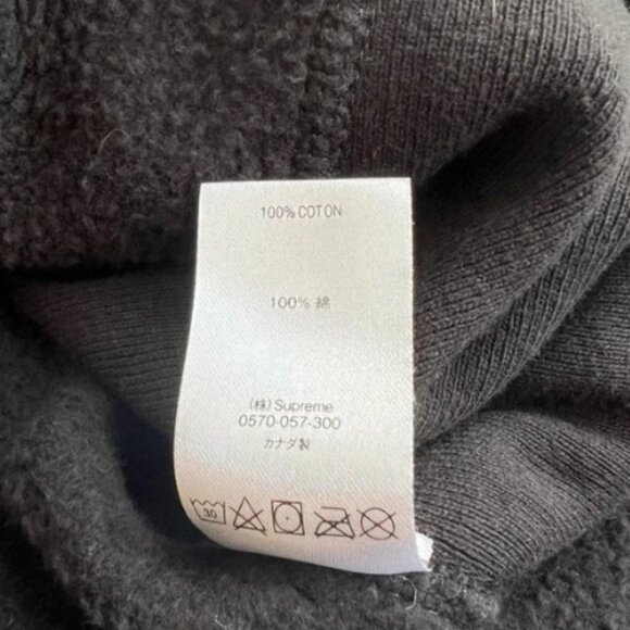 Supreme Micro Logo Black Hooded Sweatshirt - Picture 10 of 14